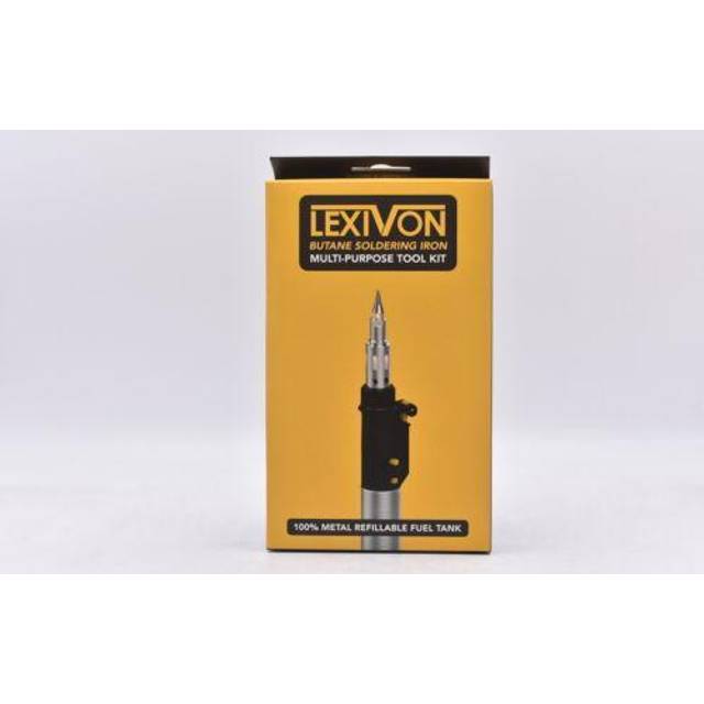 LEXIVON Butane Soldering Iron Multi-Purpose Kit | Cordless Self-Igniting Adjustable Flame 7-Tip Set | Pro Grade 125-Watt Equivalent (LX-770)