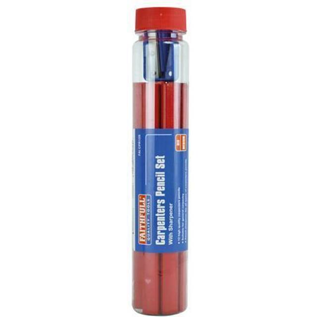Carpenter's Pencils Tube & Sharpener FAICPR12S - Faithfull