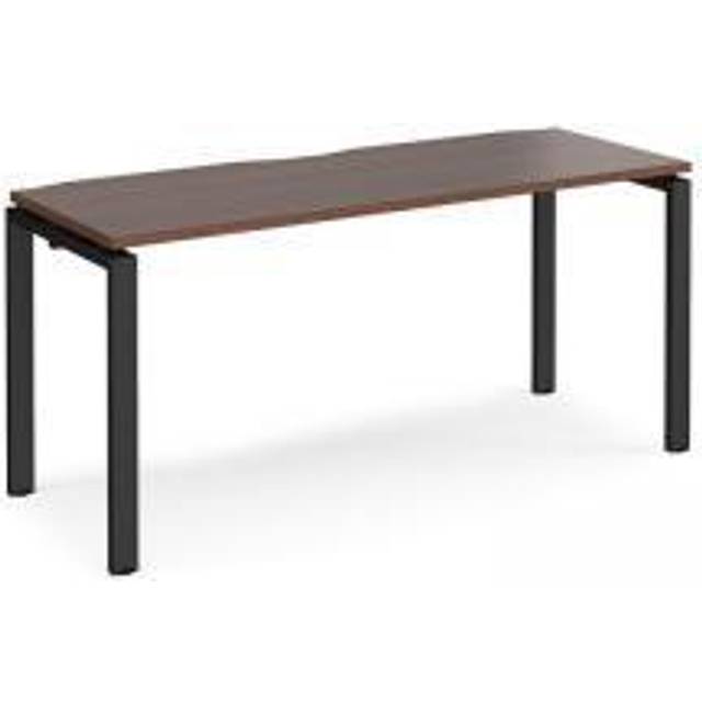 Adapt Single Office Desk - 1600mm x 600mm - Black - Walnut