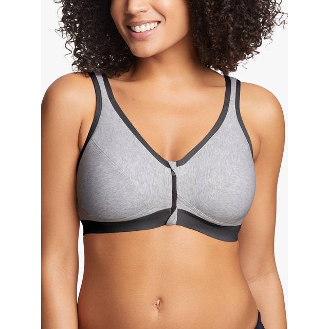 Eden Front Fastening Cotton Bra - Grey - 40B/C