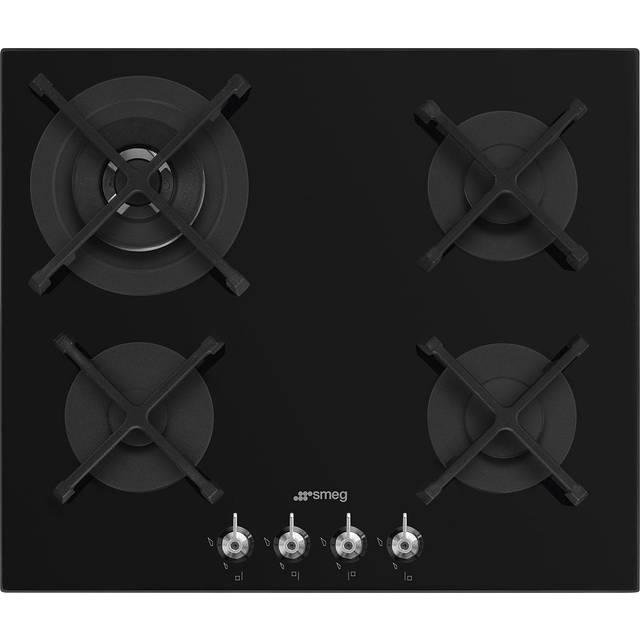 Smeg PV364N Classic 60cm 4 Burner Gas On Glass Hob - BLACK