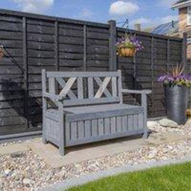 Jack Stonehouse Garden Storage Bench - Grey