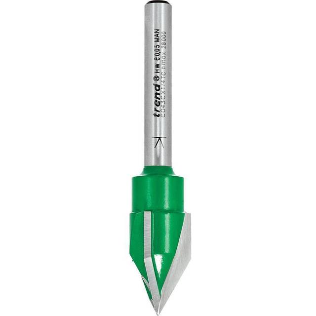 "Trend C043CX1/4TC Craft Pro 1/4"" Shank Three Flute Engraver Router Cutter Bit-C043CX1/4TC X Diameter 14.5mm X14mm Cutting Length 13mm & 14mmAngle"