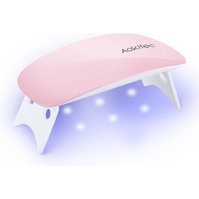 Aokitec Mini Gel Nail Lamp,Portable LED Nail Lamp Mouse Shape Pocket Size UV Nail Dryer with USB for All Gel Nail Polishes,Nail Light with 2