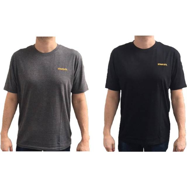 Stanley STW40026-123 T-Shirt Twin Pack Grey & Black - M