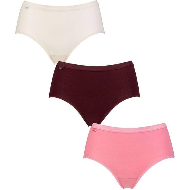 (22) Basic 3 Pack Midi Brief, Pink/Dark Combo