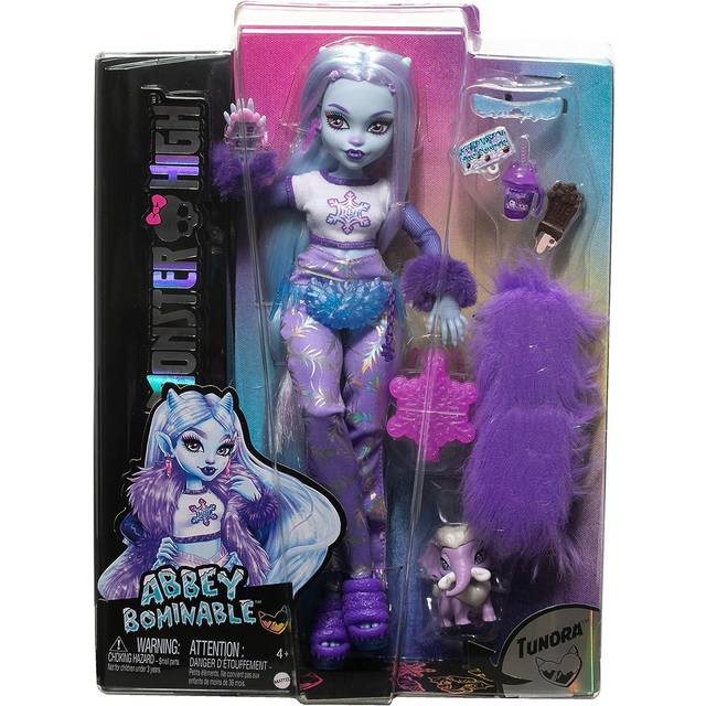 Monster High-docka, Abbey Bominable Yeti-modedocka med mammut som husdjur och temaaccessoarer, HNF64
