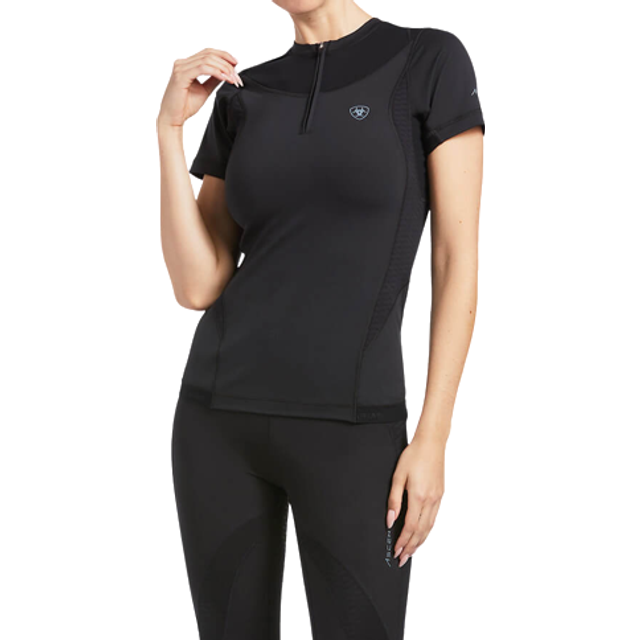 Ariat Ascent Womens Crew Short Sleeve Baselayer - Black Size: XL