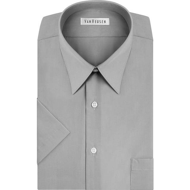 Van Heusen Men's Short Sleeve Dress Shirt Regular Fit Poplin Solid  Gr