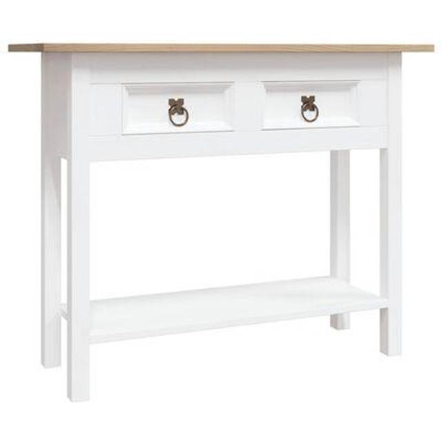 vidaXL Console Table Mexican Pine Corona Range White 90x34.5x73 cm