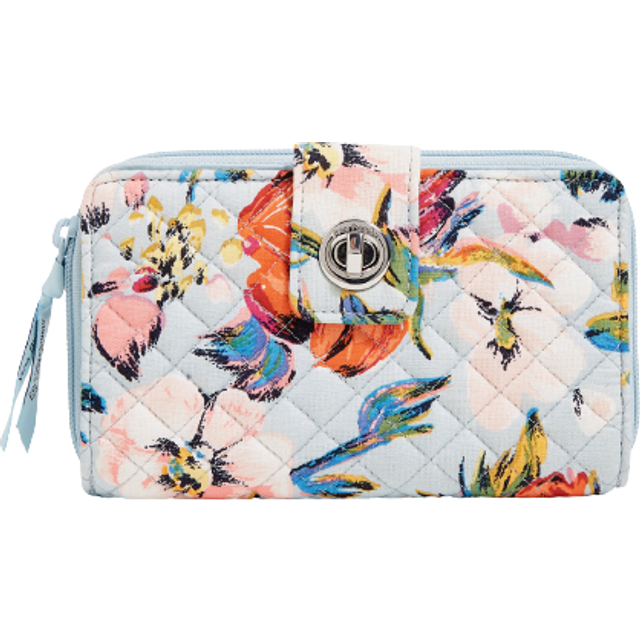 Vera Bradley Women's Cotton Turnlock Wallet With RFID Protection  Sea Air Floral - Recycled Cotton  One Size