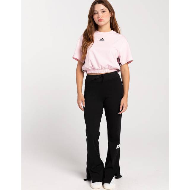 adidas Women's Lounge Ribbed Flared Leg Pants  Black  X-Small