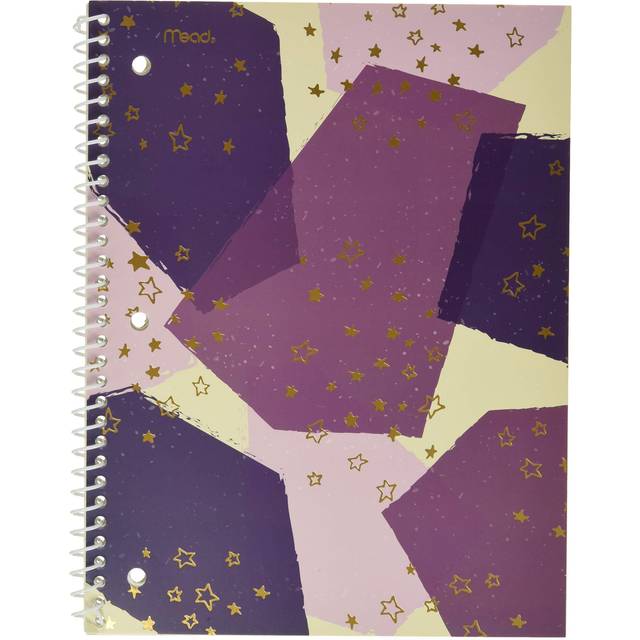 "Mead Spiral Notebooks  1 Subject  College Ruled Paper  70 Sheets  10-1/2"""""""" x 7-1/2""""""""  Shape It Up  Design May Vary  3 Pack (38191)"