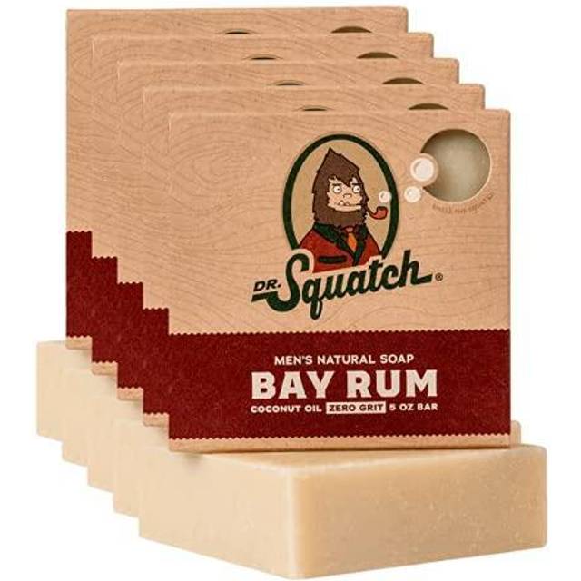 Dr Squatch All Natural Bar Soap for Men with Zero Grit 5 Pack Bay Rum