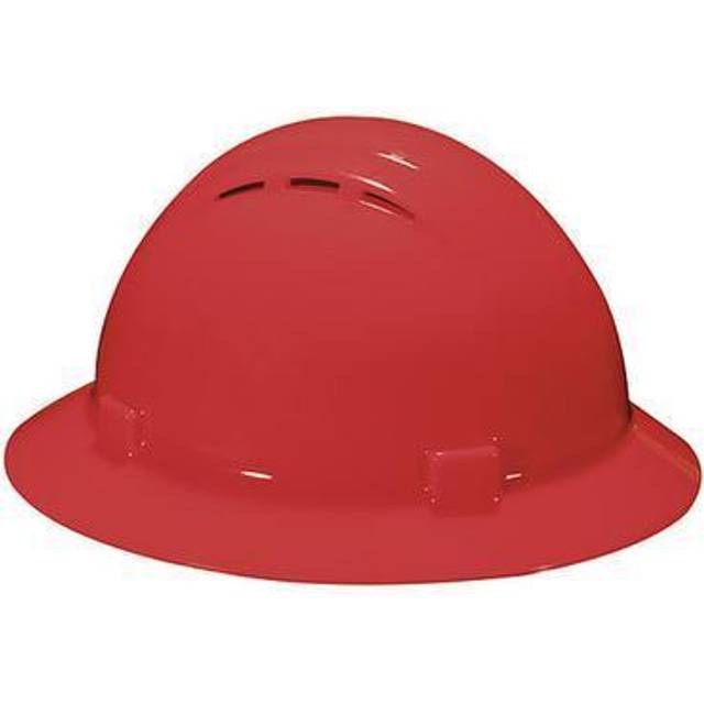 ERB Safety Products 19434 Americana Full Brim Vent Mega Ratchet Hard Hat  Size 6 12  8  Red