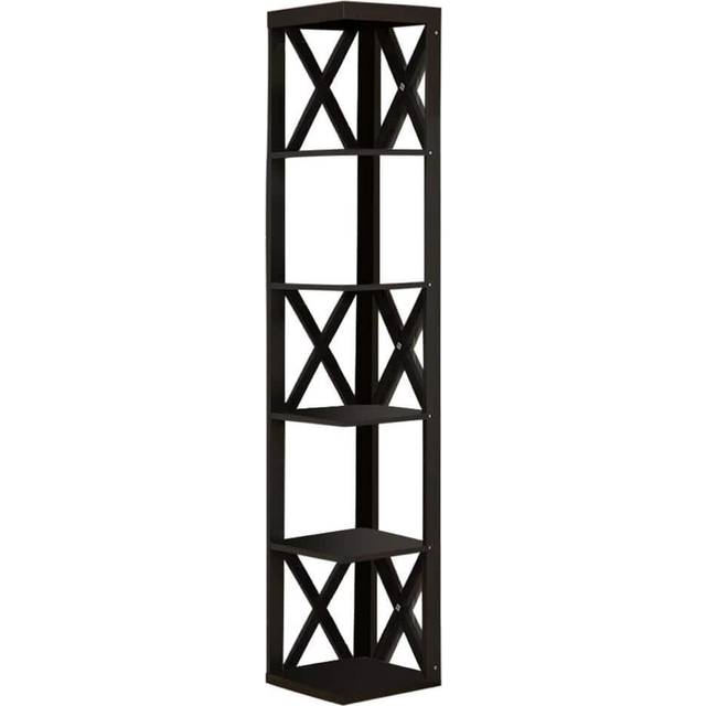 KB BK11 65 x 11 x 11 in. Corner Bookcase - Espresso