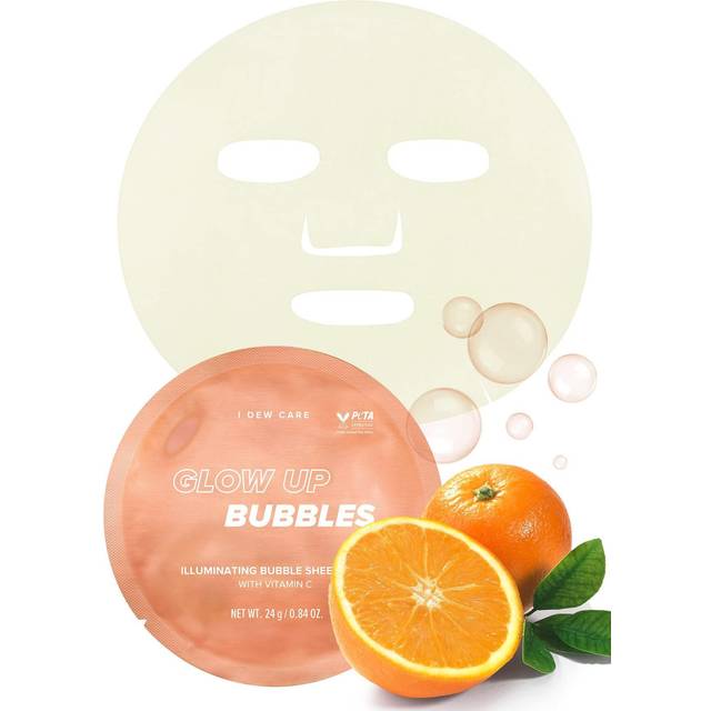I DEW CARE Sheet Mask Pack - Glow Up Bubbles | Bubble Facial Mask  with Vitamin and Niacinamide  Daily Skin Care  Brightening  Illuminating  Detox  Mo
