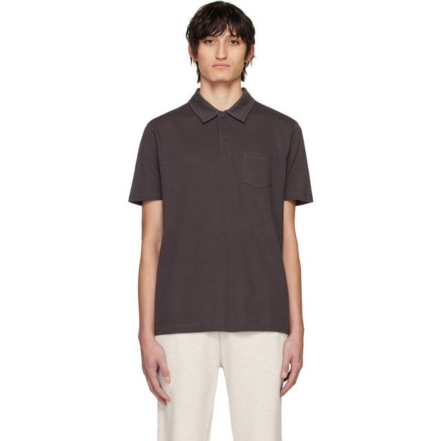 Sunspel Riviera Polo Shirt Charcoal