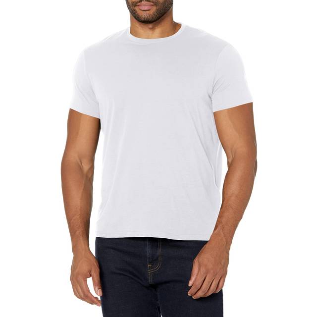 Armani Exchange enkel basic Pima Crew Neck T-Shirt för män, Vitt, S