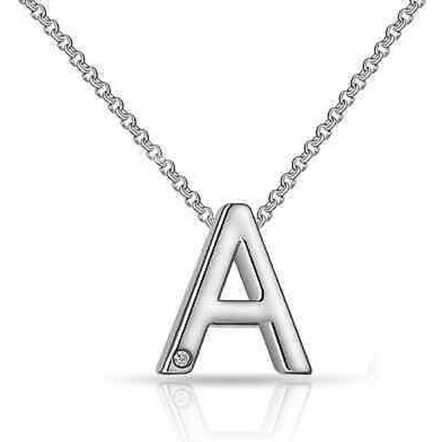 Initial necklace letter a created with zircondia crystals by philip jones