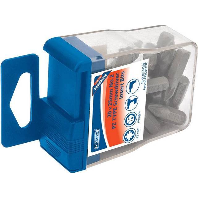 Draper Expert 34220 No.2 PZ TYPE 1/4" Insert Bits in Plastic Stora...