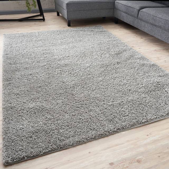 Myshaggy Collection Rugs Solid Design in Grey (Round 120cm)