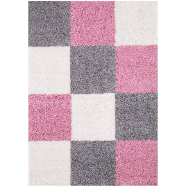 Myshaggy Collection Rugs Geometric Design in Pink - Pink;White;Grey (Rectangle 200 x 290cm)