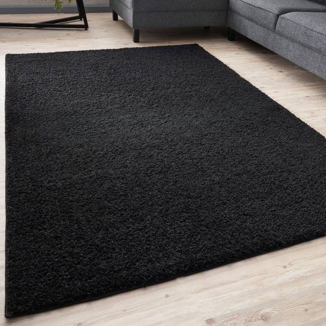 THE RUGS Shaggy Rugs Black Living Room Rug - Soft Fluffy Thick Carpet For Bedrooms & Kitchen Easy To Clean Home Decor Rugs | Size: 80cm x 300cm