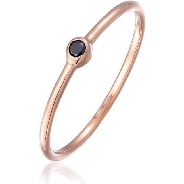 Elli dam premium 750 roséguld solitaire kärlek klassisk förlovningsdiamant 0,03 ct ring, O, Roséguld, Diamant