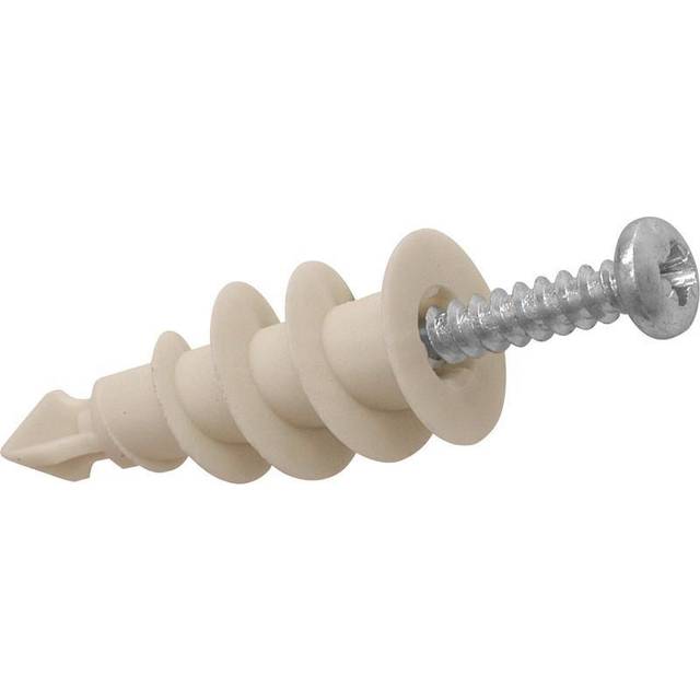 Forgefix Self Drill Pozi Plasterboard Fixing Nylon (100 Pack) in White