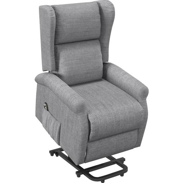 HOMCOM Power Lift Chair for the Elderly Fabric Recliner Armchair w/ Remote Grey | TJ Hughes