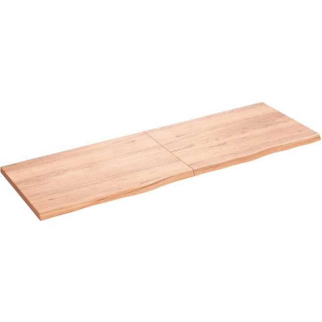 vidaXL Vägghylla ljusbrun 180x60x(2-4) cm behandlad massiv ek