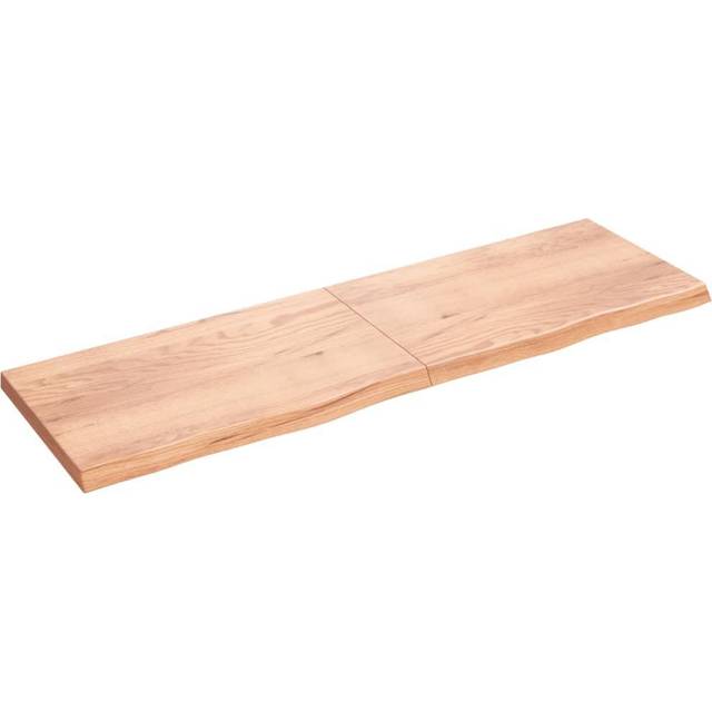 vidaXL Wall Shelf Light Brown 200x60x(2-6) cm Treated Solid Wood Oak
