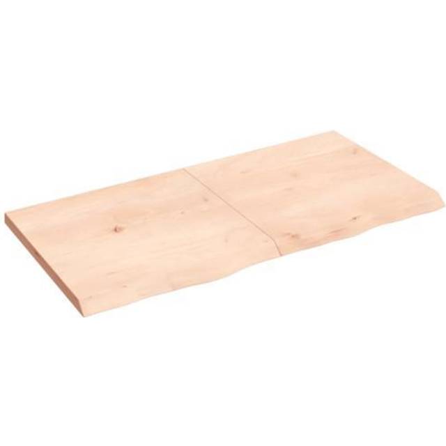 vidaXL Hyllplan 120x60x(2-4) cm obehandlad massiv ek