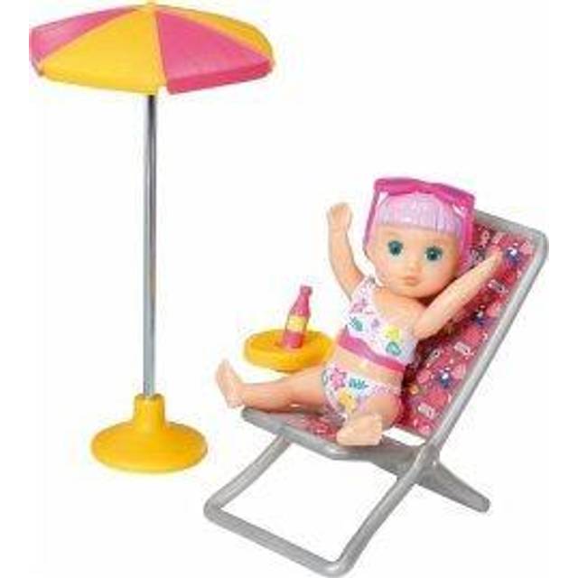 BABY born Minis sommar med Lara 906132, 7 cm docka med exklusiva tillbehör och rörlig kropp för realistiskt spel, lämplig för barn från 3 år