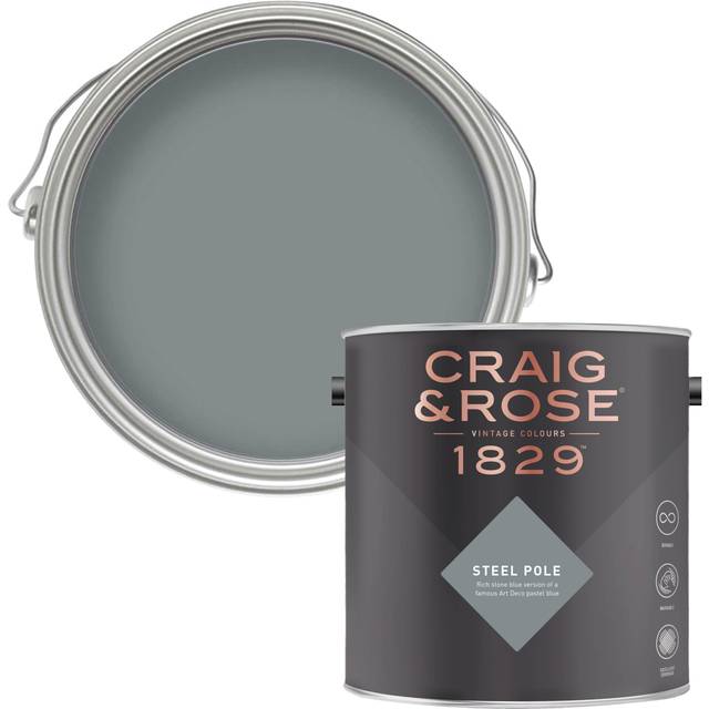 Craig & Rose 1829 Vintage Walls and Ceilings Steel Pole Chalky Matt Emulsion Paint 2.5L - Blue