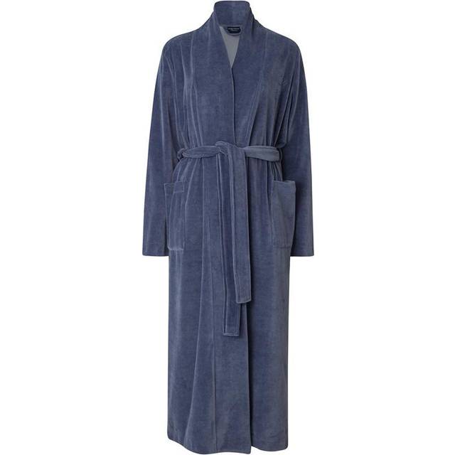 Lexington Aubrey cotton velour robe blue