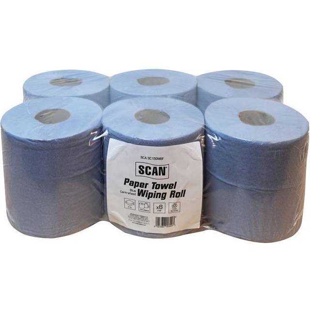 Scan 2 Ply Paper Towel Wiping Rolls Pack of 6