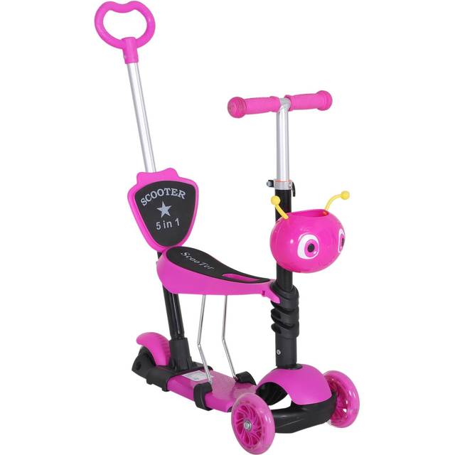 Reiten 5-in-1 Kids Kick Scooter with Removable Seat - Pink, Pink