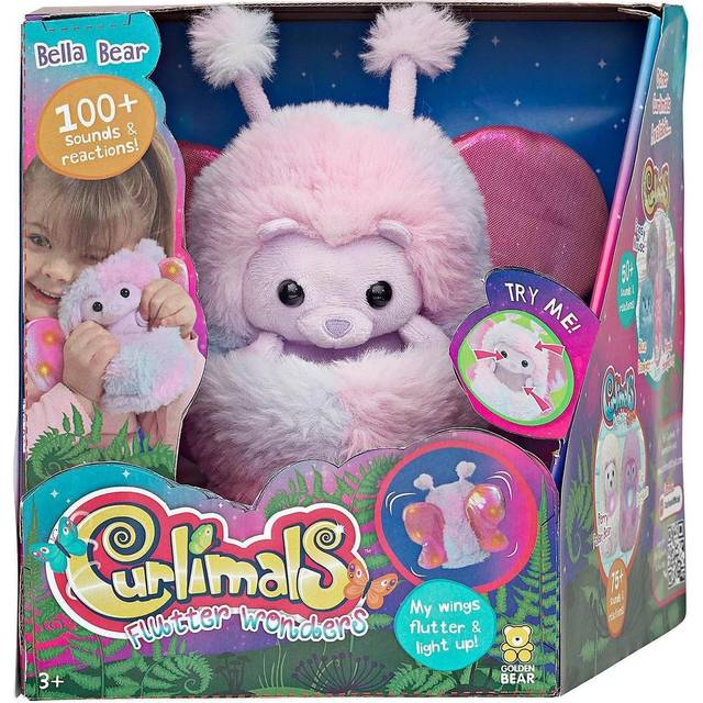 Curlimals Flutter Wonders BELLA BEAR Interactive Cute Soft Plush Toy Butterfly