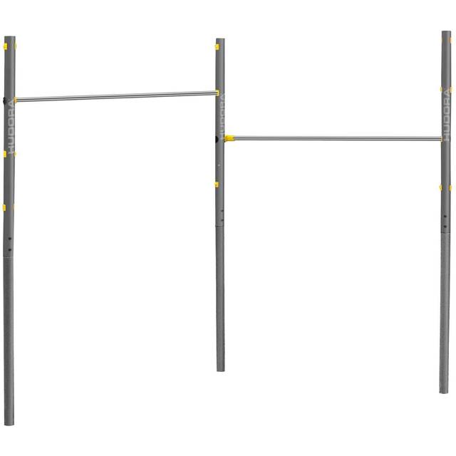 HUDORA Gymnastics Bar Fabian Standard/Pro - Single/double horizontal bar for children & adults - 4 level height-adjustable gym bar - Sturdy outdoor