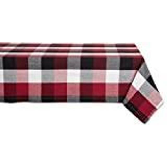 DII Cardinal Red Tri Color Check Tablecloth