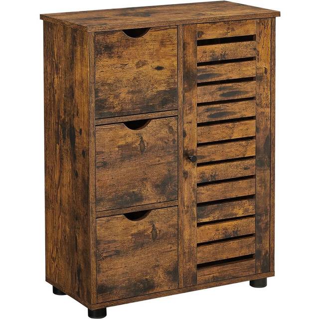 Rustic Brown Storage Unit with 3 Drawers