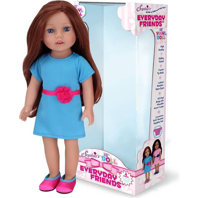 Sophia's By Teamson Kids 18" All Vinyl Auburn Hair Doll "hailey" With Blue Eyes, Blue