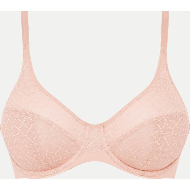 Chantelle Womens Norah Chic Covering Moulded Bra - Pink Polyamide - Size 34C