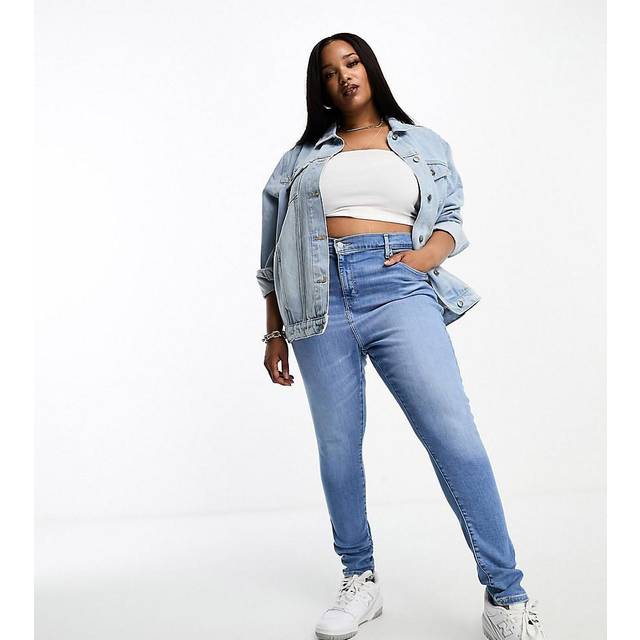 Levi's Womens Levis 720 Plus High Rise Super Skinny Jeans in Denim - Blue Cotton - Size 14 Regular