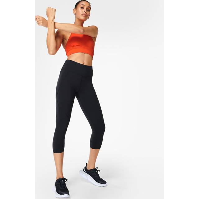 Sweaty Betty Womens Training Power Crop Workout Leggings - Black, Black, Size S, Women
