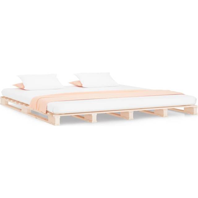 vidaXL Pallet Bed without Mattress White 200x200 cm Solid Wood