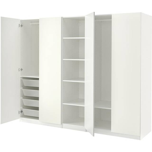 PAX / FORSAND Wardrobe, white/white, 250x60x201 cm
