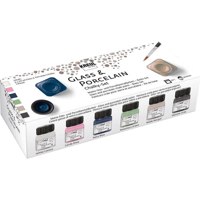 KREUL Glas och porslinsfärg - Chalky - Mixade färger - 6x20 ml